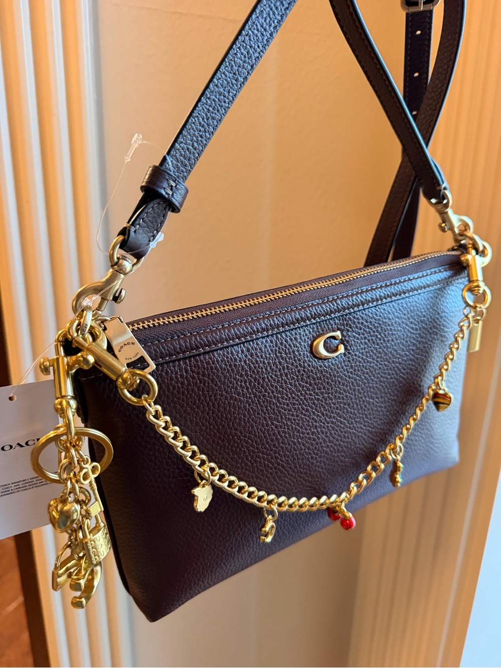 NWT Coach Women's Legacy Zip Top Leather Crossbody Bag in Maple